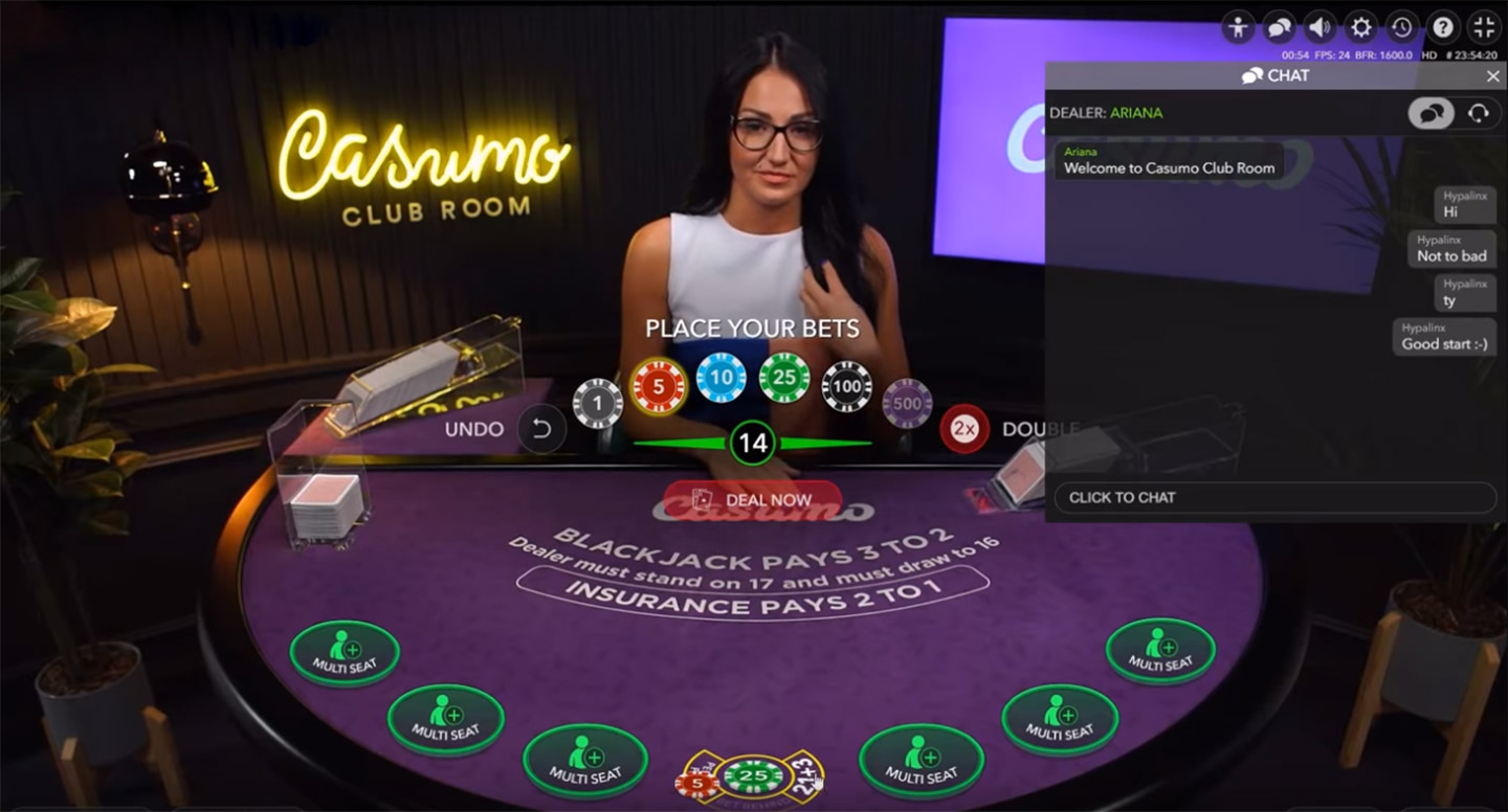 Blackjack naživo v online kasíne