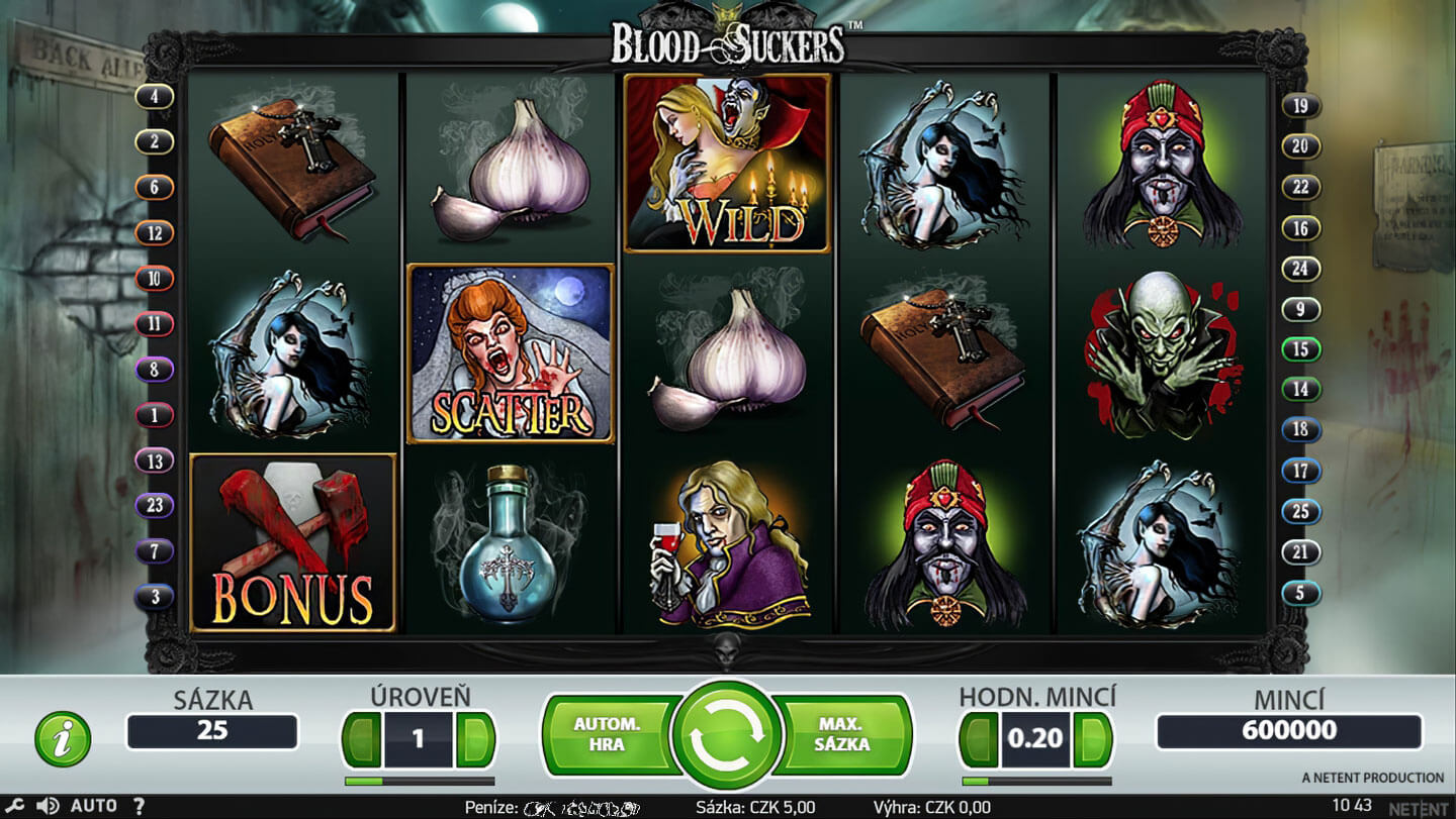 Hrací automat Blood suckers a jeho špeciálne symboly
