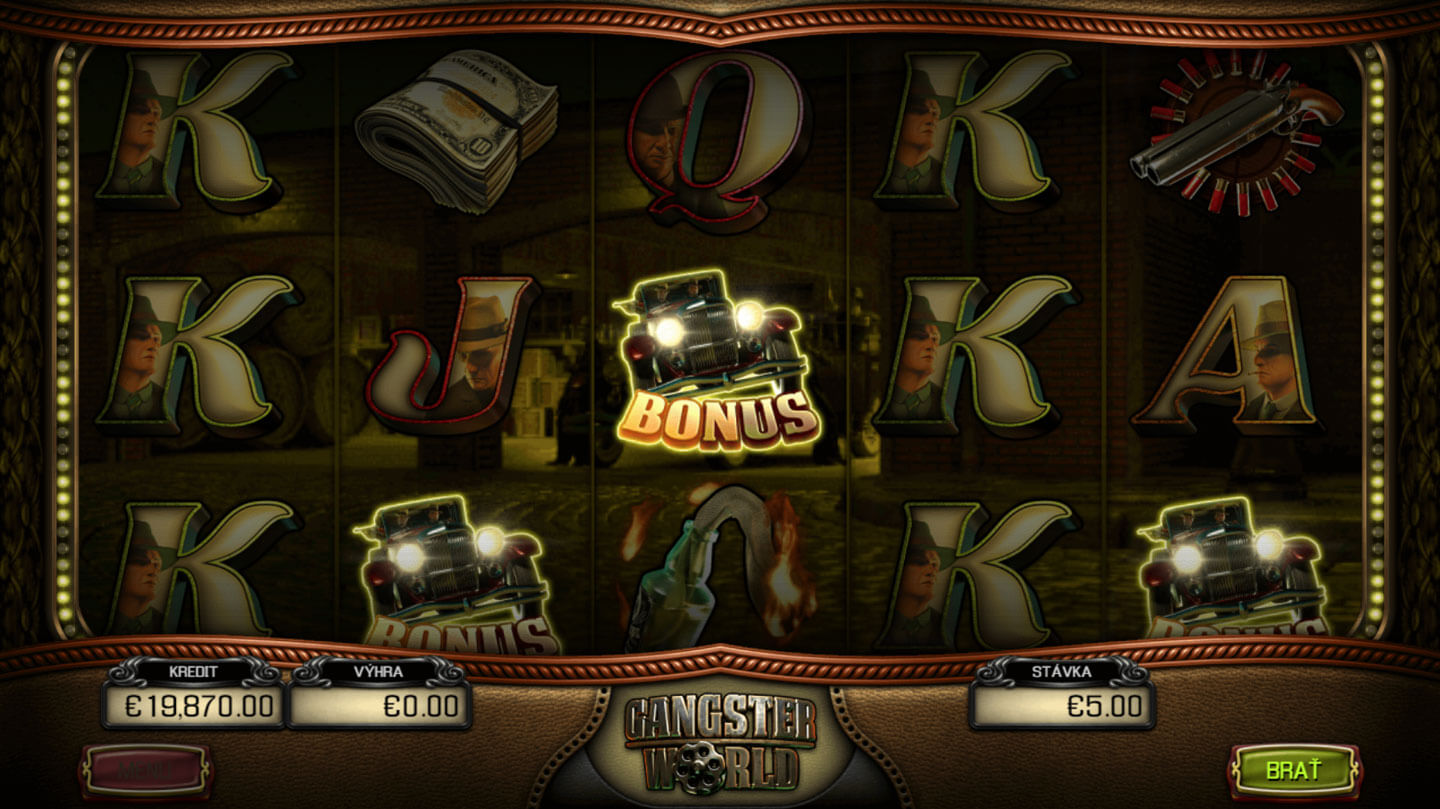 Bonusová hra na automate Gangster World 