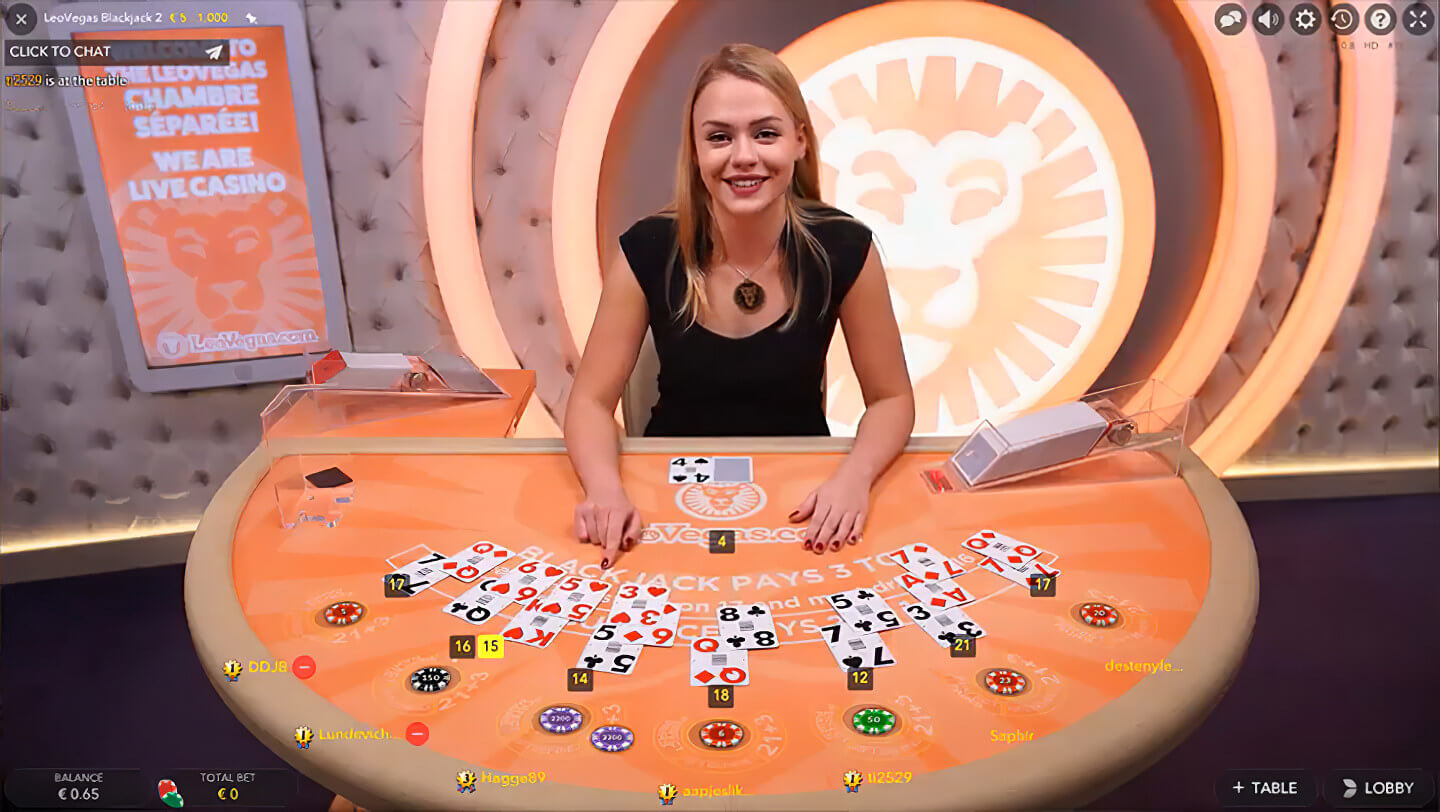 Live blackjack v zahraničnom online kasíne Leo Vegas