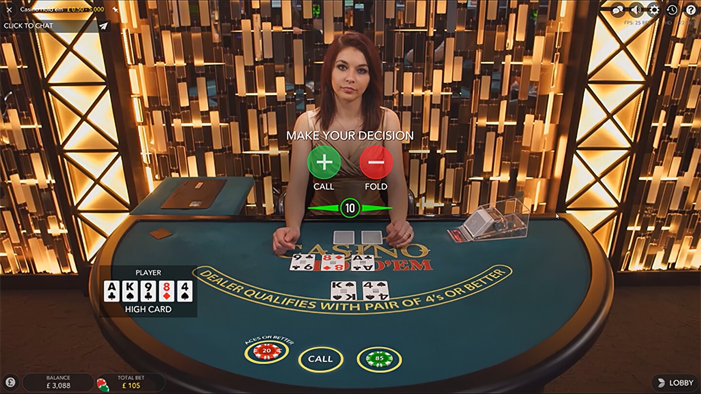 Live poker v online kasíne