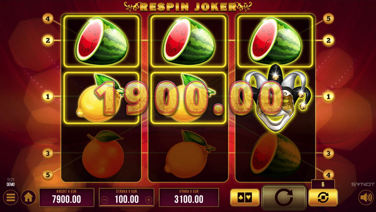 Výhra na automate Respin Joker v online kasíne Tipsport